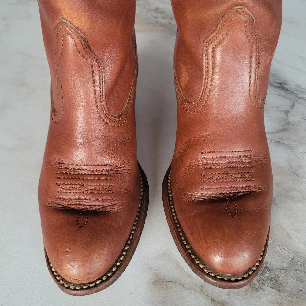 Size 6 M Vintage Wolverine Block Heel Western Boots Women's Tall